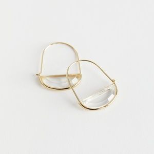 & Other Stories Glass Pendant Hanging Hoop Earrings